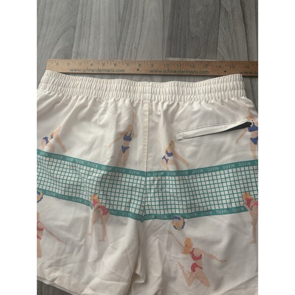 Duvin Swim Trunks Mens Size Large 4” Beach Volleyball Swimsuit Lined Drawstring - Picture 9 of 14